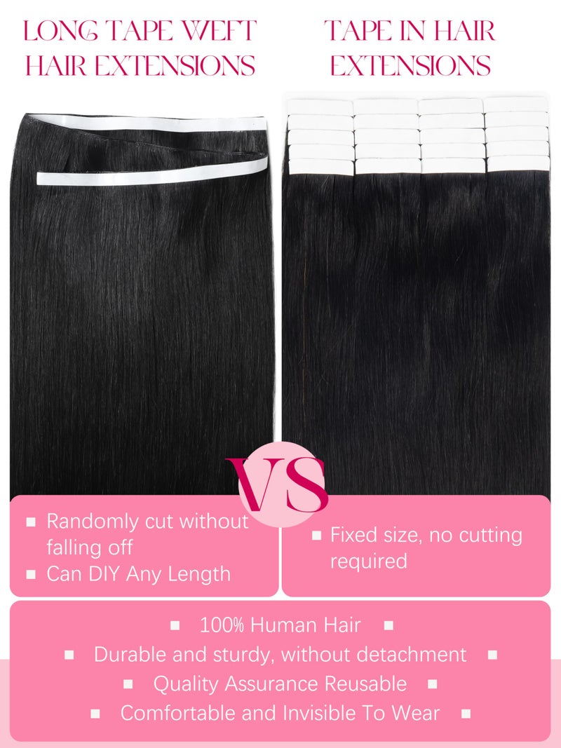 Lacer Tape in Weft Hair Extensions Remy Human Hair 18inch Genius Weft Tape in Hair Extensions Chestnut Brown Mixed Dark Brown with Dark Brown Roots Invisible Tape 50g - Image 3